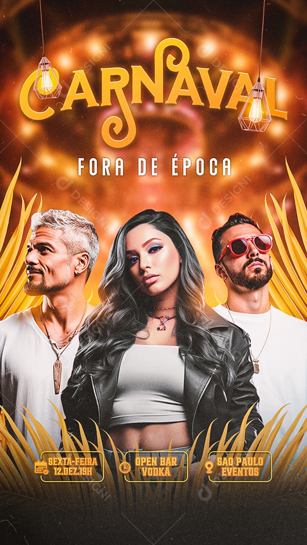 Story Flyer Carnaval Fora de Época Social Media PSD Editável