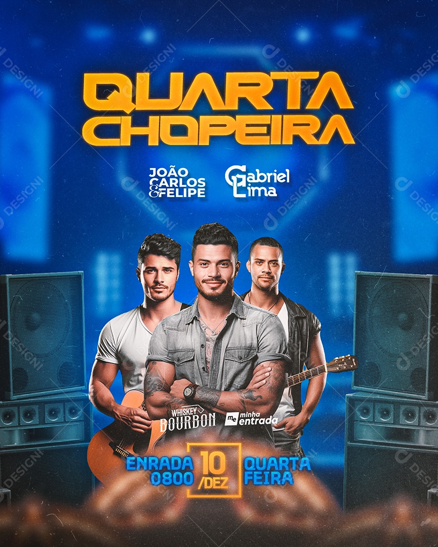 Flyer Quarta Chopeira João Carlos & Felipe Gabriel Lima Social Media PSD Editável