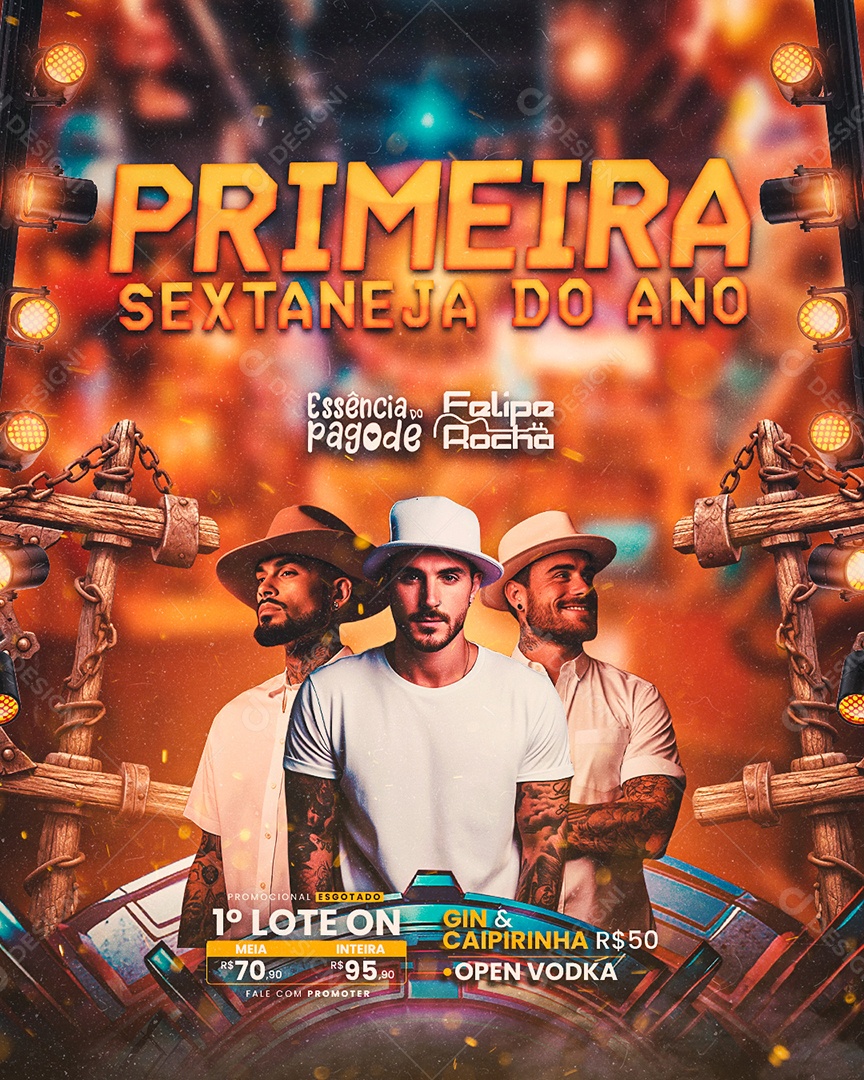 Flyer Primeira Sextaneja Do Ano Essência Do Pagode Felipe Rocha Social Media PSD Editável