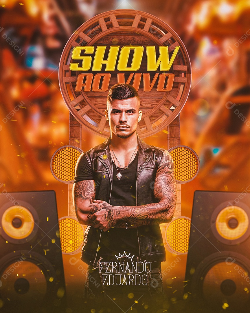 Flyer Show Ao Vivo Fernando Eduardo Social Media PSD Editável