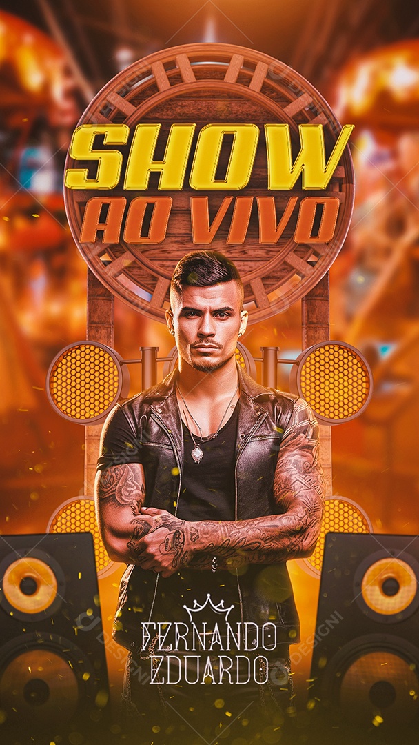 Story Flyer Show Ao Vivo Fernando Eduardo Social Media PSD Editável
