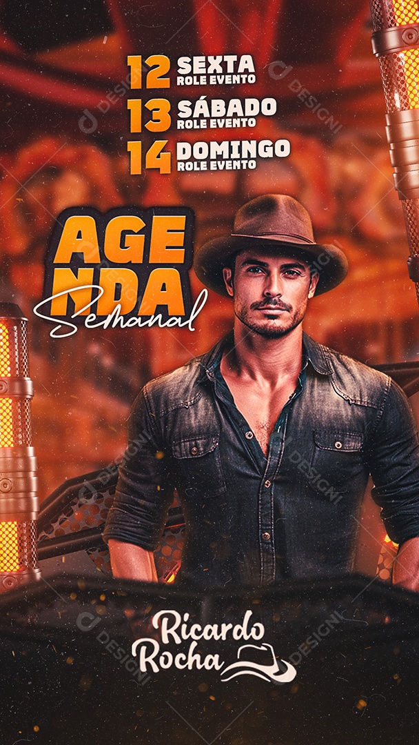 Story Flyer Agenda Semanal Ricardo Rocha Social Media PSD Editável