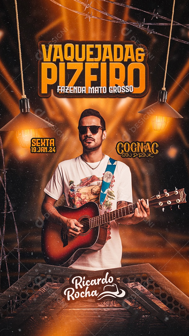 Story Flyer Vaquejada & Pizeiro Ricardo Rocha Social Media PSD Editável