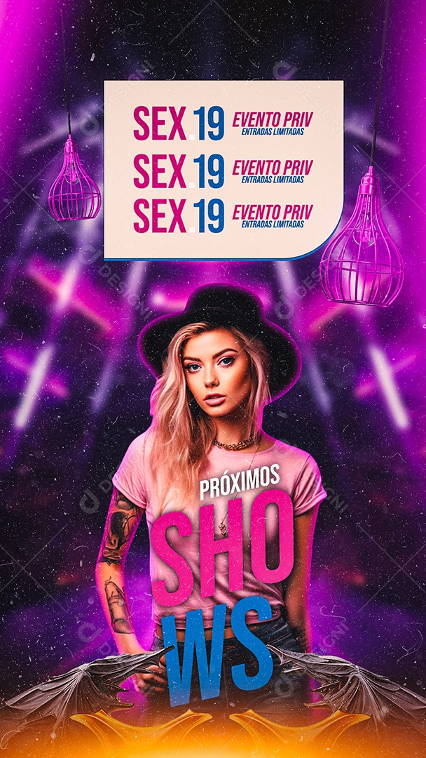 Story Flyer Próximos Shows DJ Social Media PSD Editável