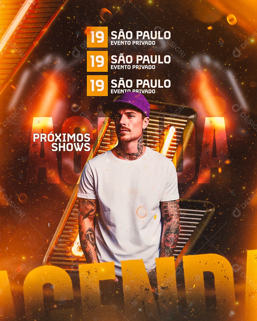 Flyer Próximos Shows Agenda Social Media PSD Editável