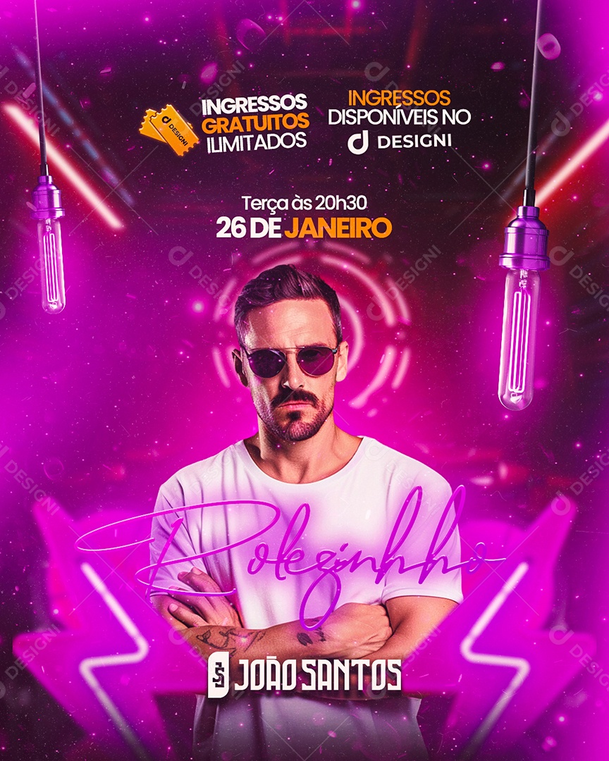 Flyer Rolezinho João Santos Social Media PSD Editável