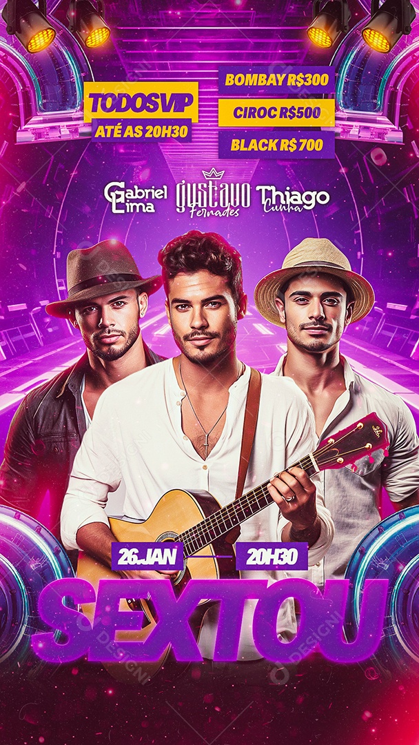 Story Flyer Sextou Gabriel Lima Gustavo Fernades Thiago Cunha Social Media PSD Editável