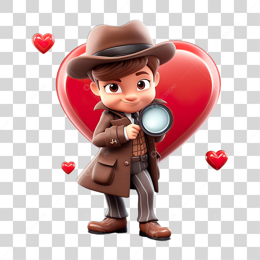 Personagem Detetive PNG Transparente