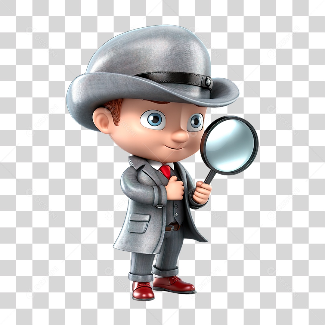 Personagem Detetive PNG Transparente