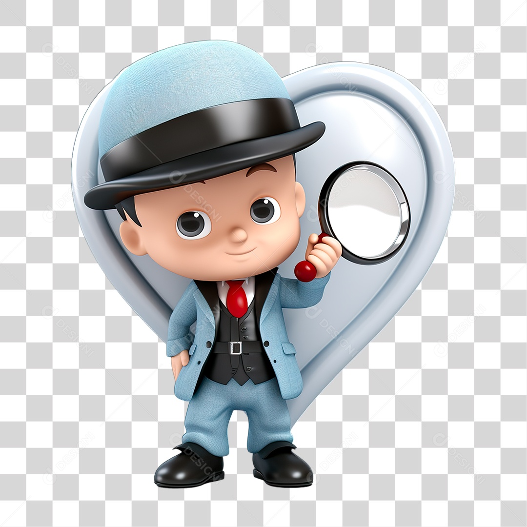Personagem Detetive PNG Transparente