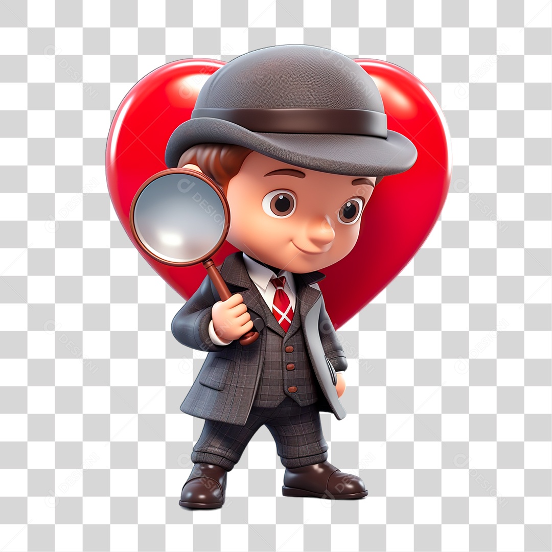 Personagem Detetive PNG Transparente