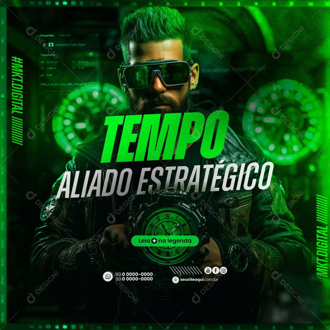 Marketing Digital Tempo Aliado Estratégico Social Media PSD Editável