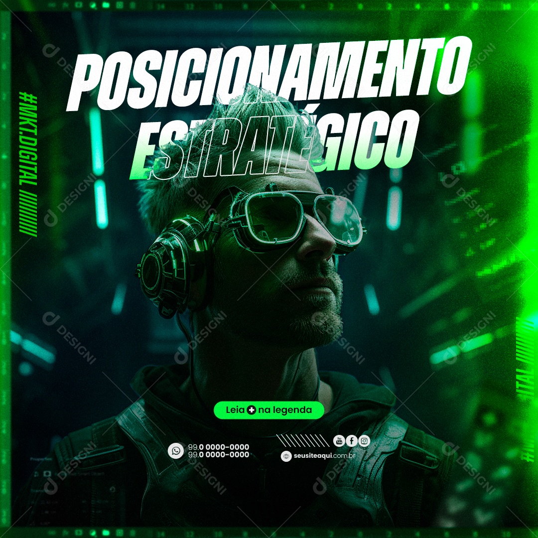 Marketing Digital Posicionamento Estratégico Social Media PSD Editável