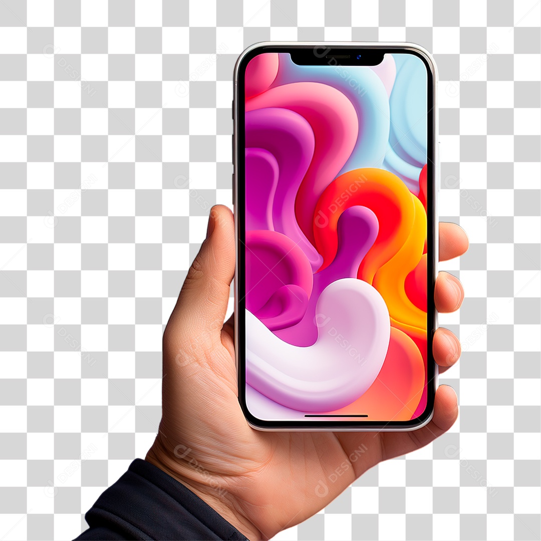 Mão Segurando Celular PNG Transparente