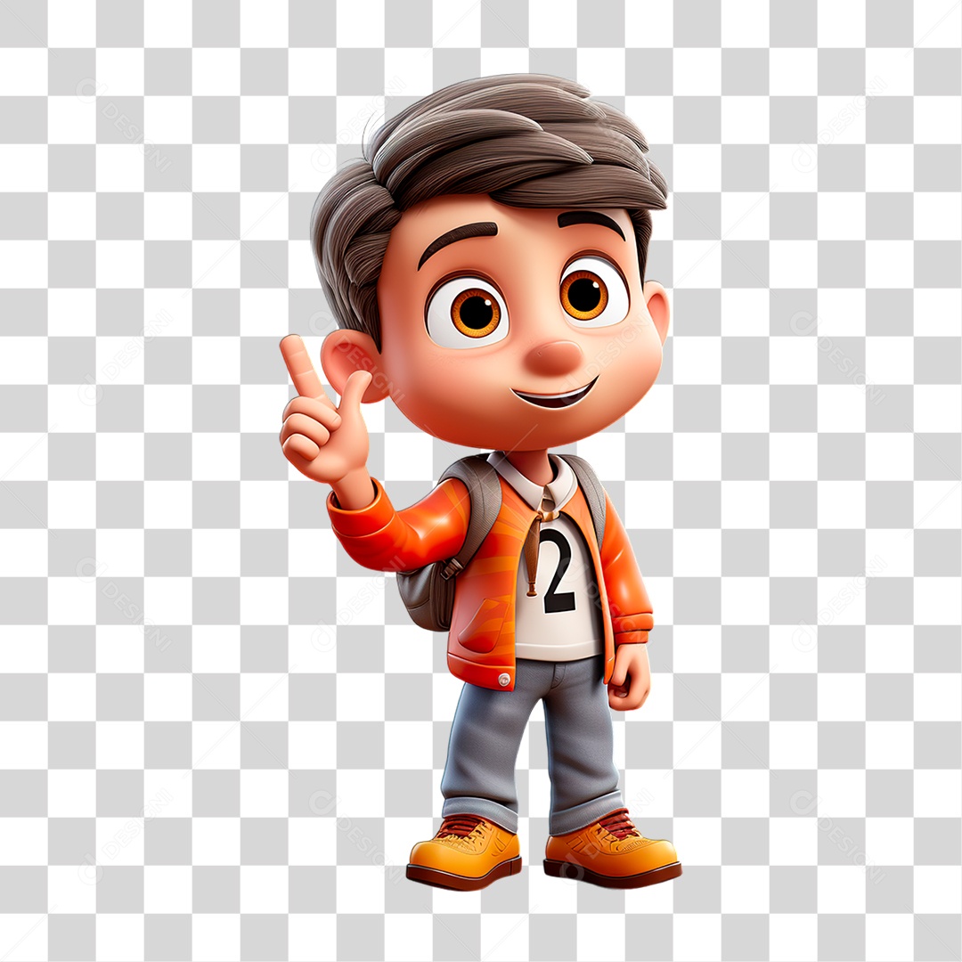 Personagem Garoto de Mochila PNG Transparente