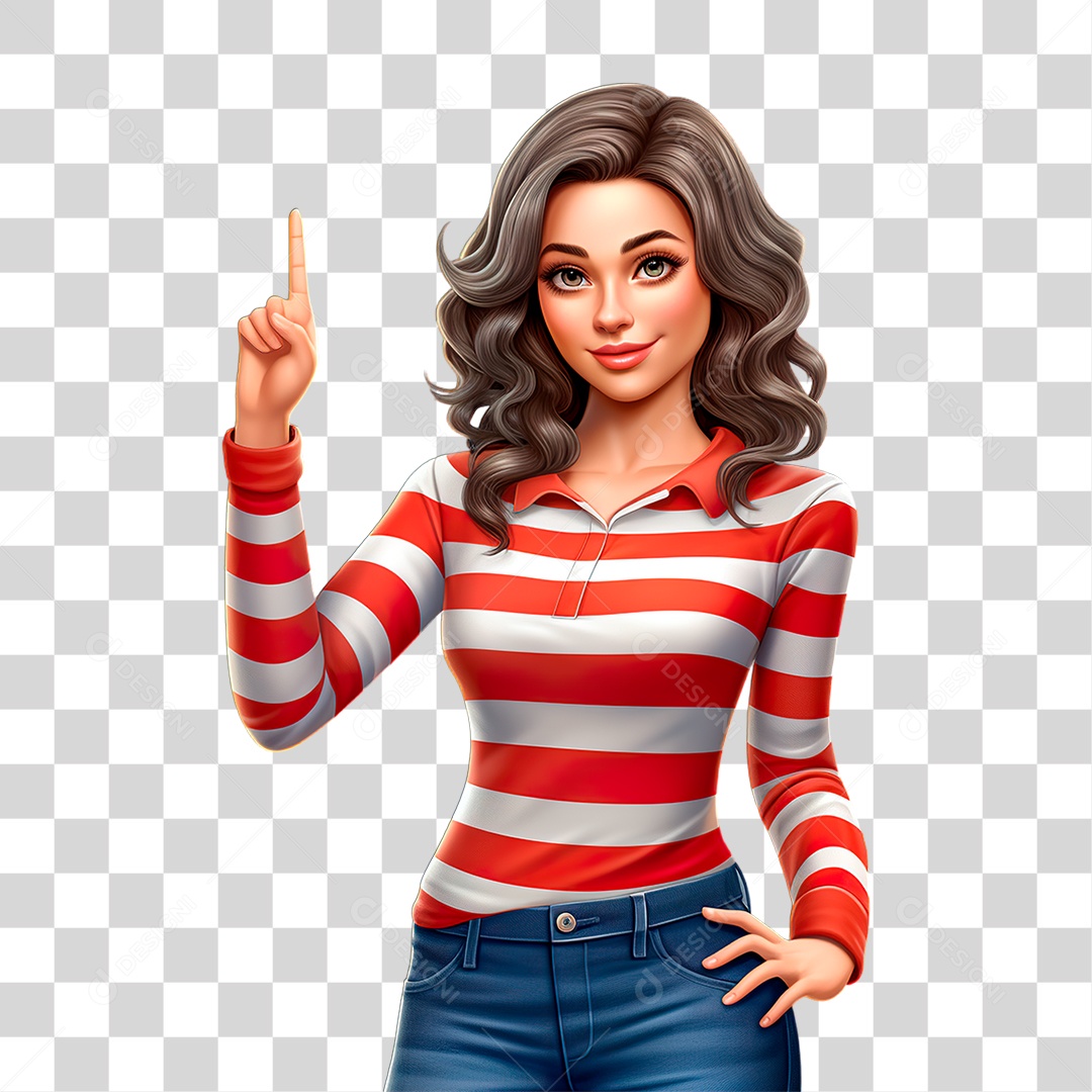 Personagem Mulher Sorrindo PNG Transparente