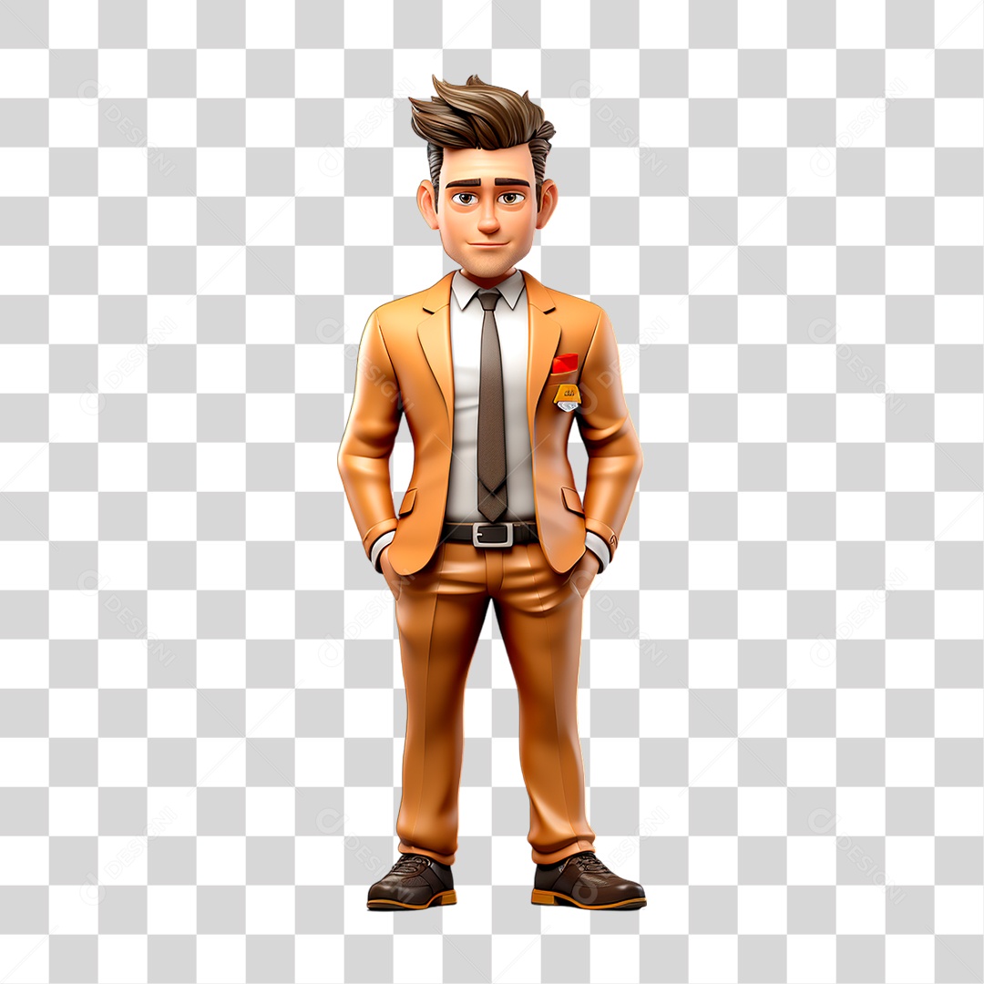 Personagem de Terno PNG Transparente