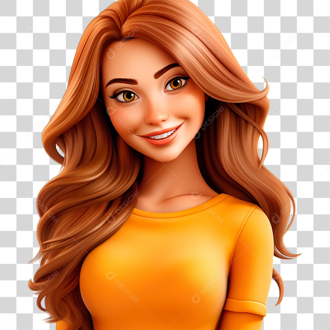 Personagem Mulher Sorrindo PNG Transparente