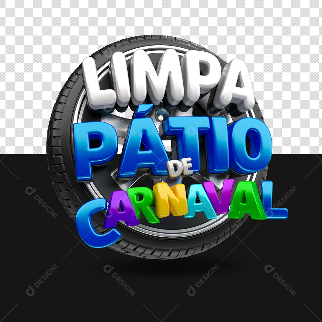 Selo 3D Limpa Pátio De Carnaval Colorido para Composição PSD