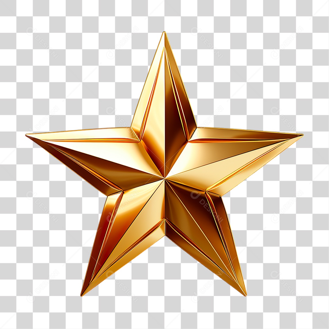 Estrela Dourada PNG Transparente