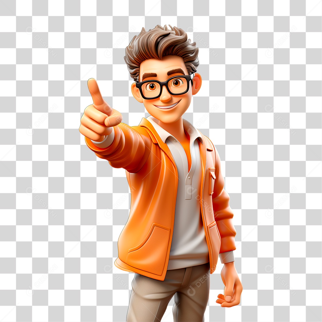 Homem Apontando Dedo PNG Transparente