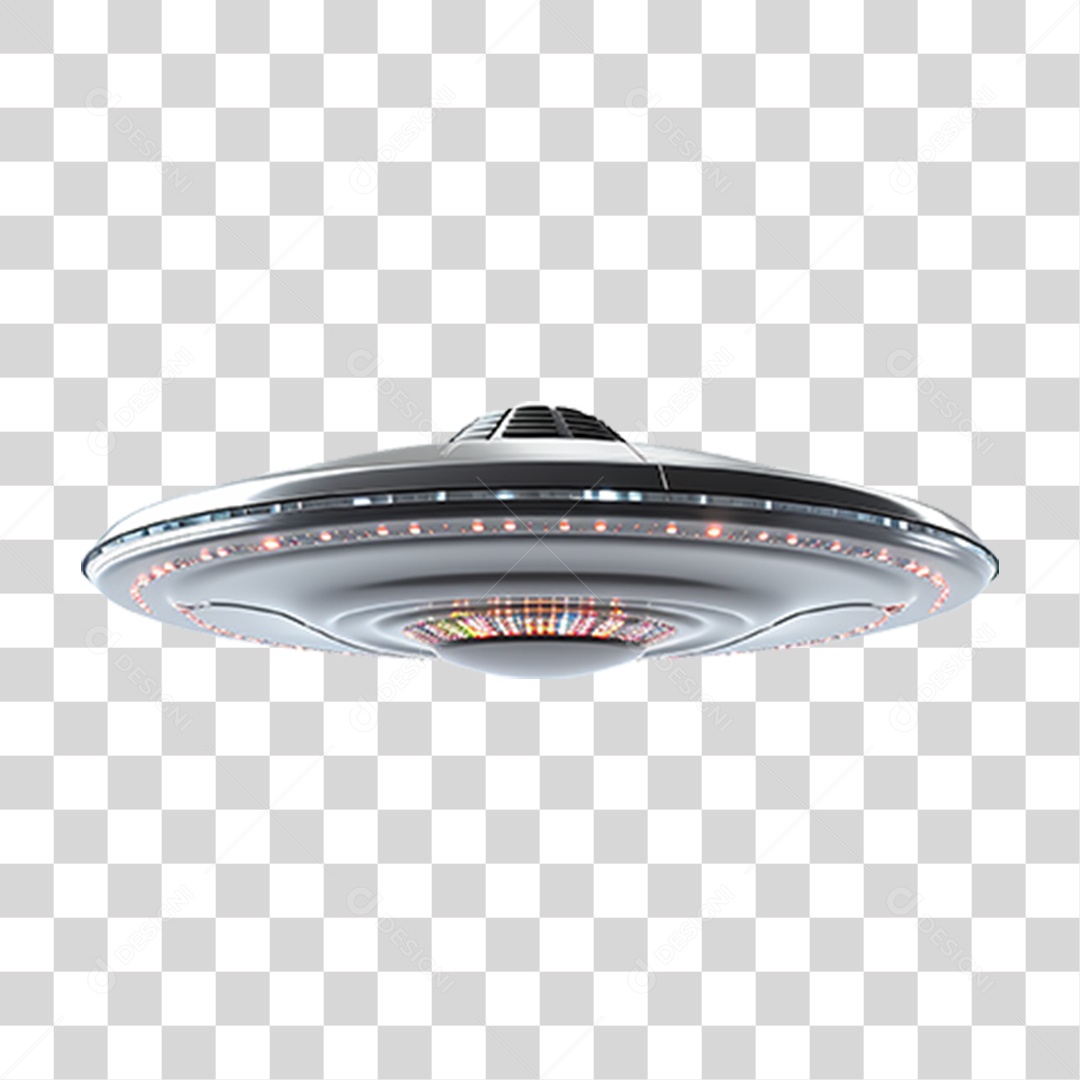 Elemento 3D Disco Voador PNG Transparente