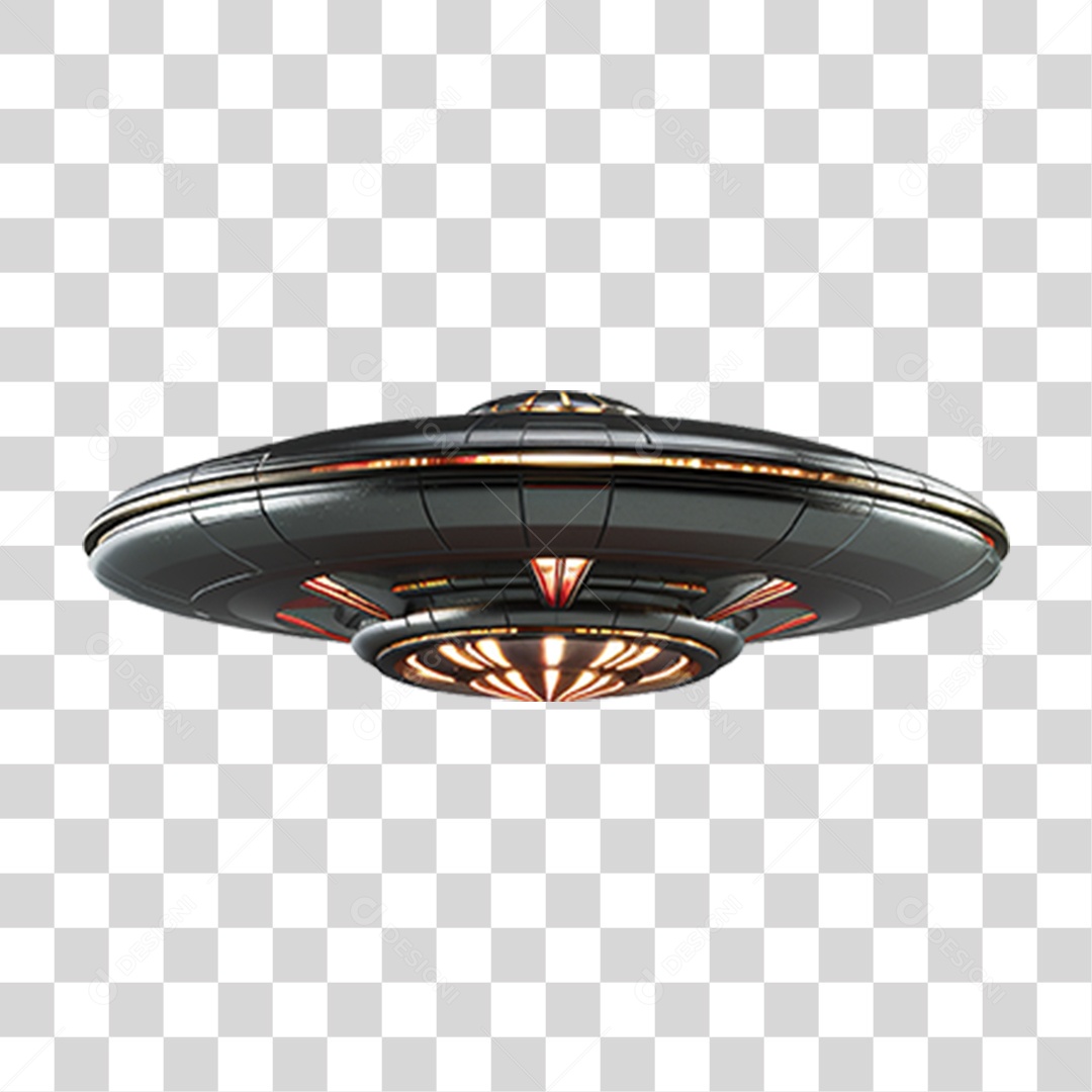 Elemento 3D Disco Voador PNG Transparente