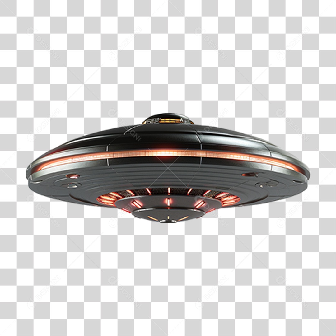 Elemento 3D Disco Voador PNG Transparente