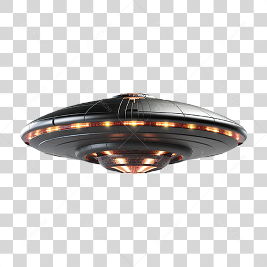 Elemento 3D Disco Voador PNG Transparente