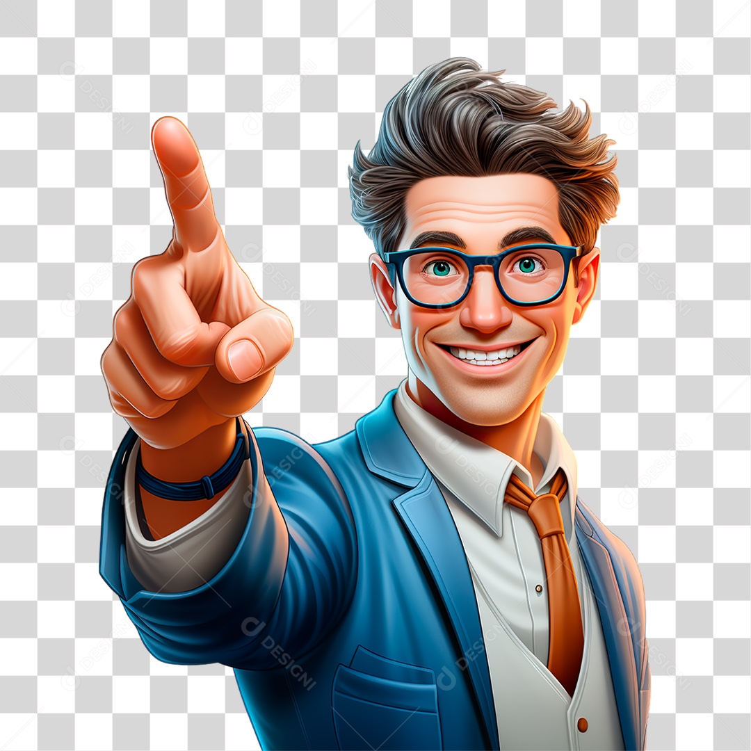 Homem Apontando Dedo PNG Transparente