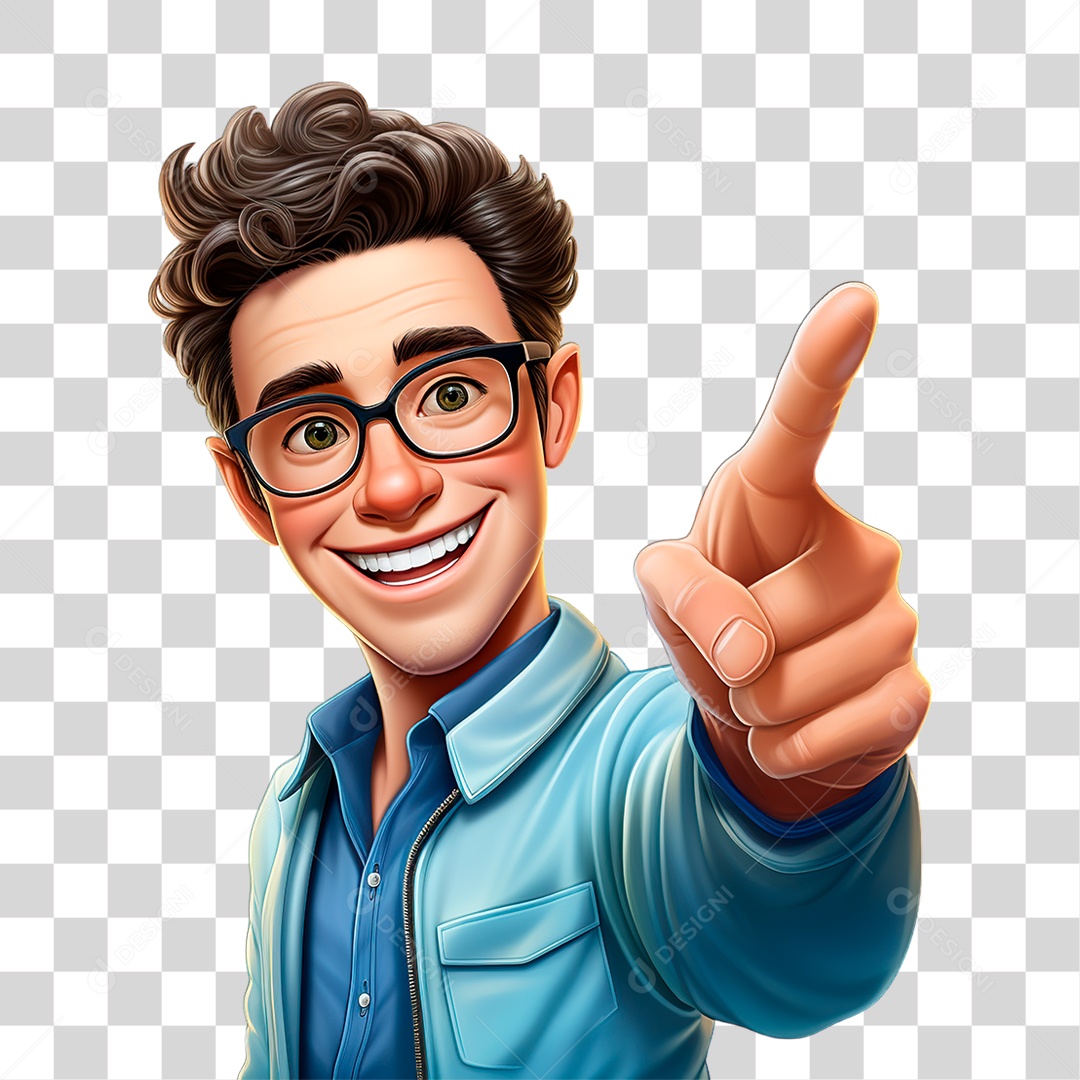 Homem Apontando Dedo PNG Transparente