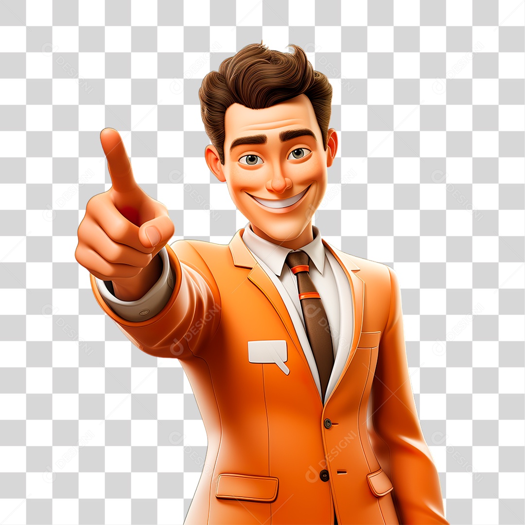 Homem Apontando Dedo PNG Transparente