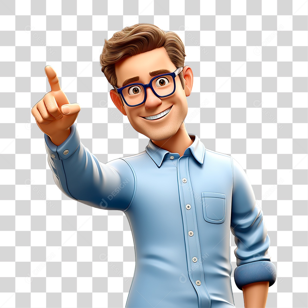 Homem Apontando Dedo PNG Transparente