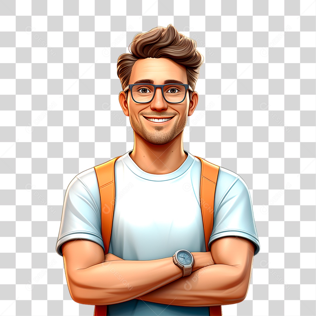 Homem de Braço Cruzados PNG Transparente