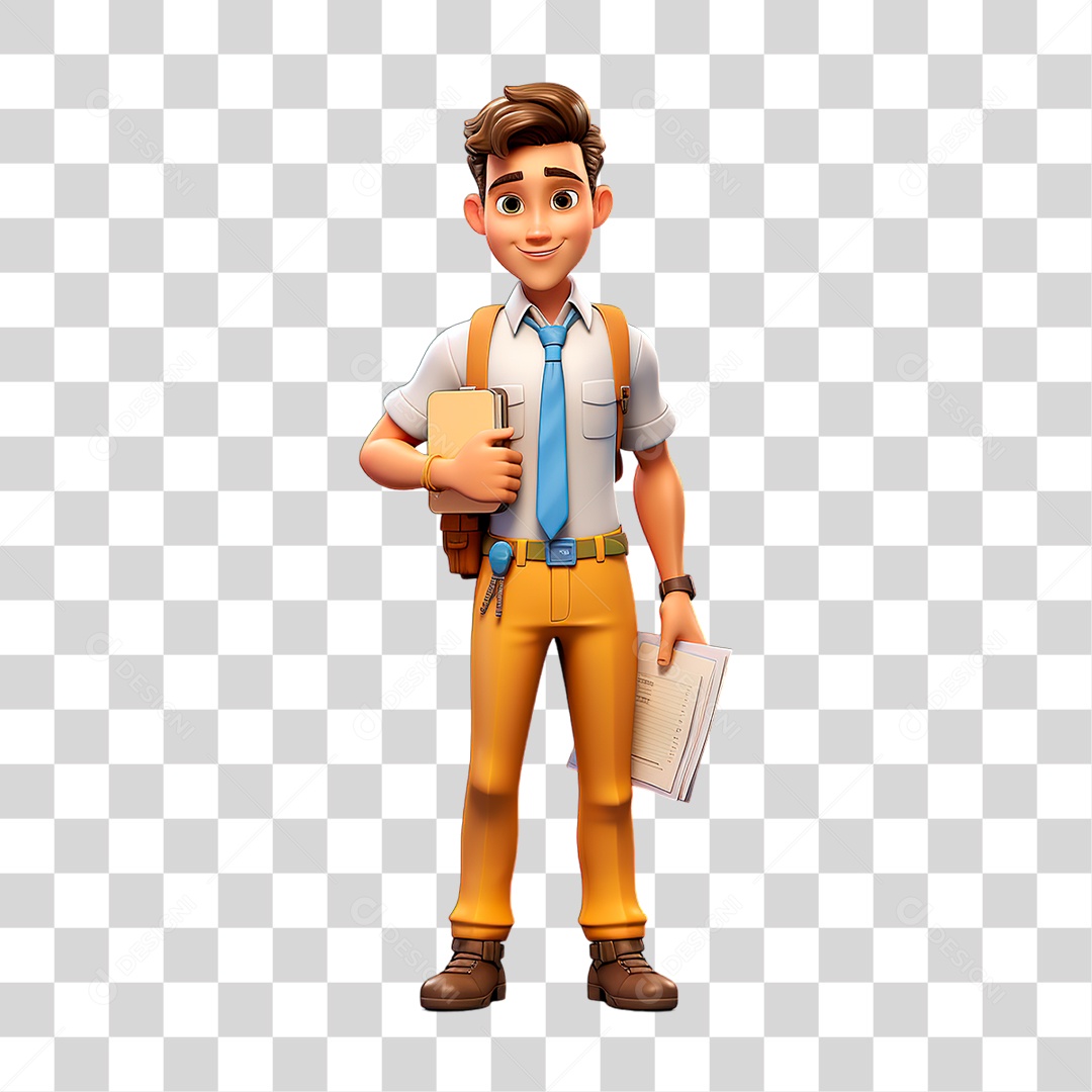 Homem Segurando Prancheta PNG Transparente