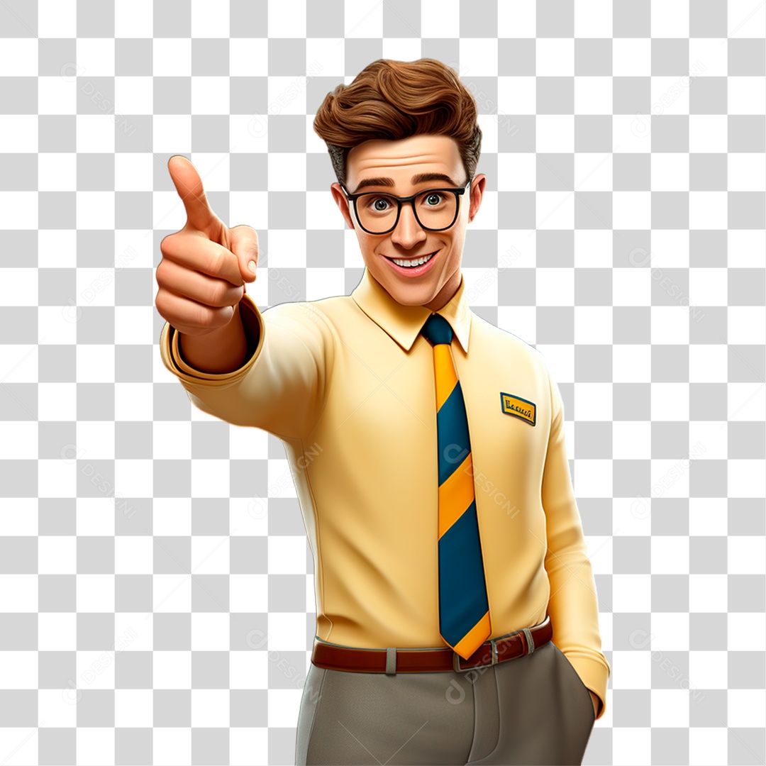 Homem Apontando Dedo PNG Transparente