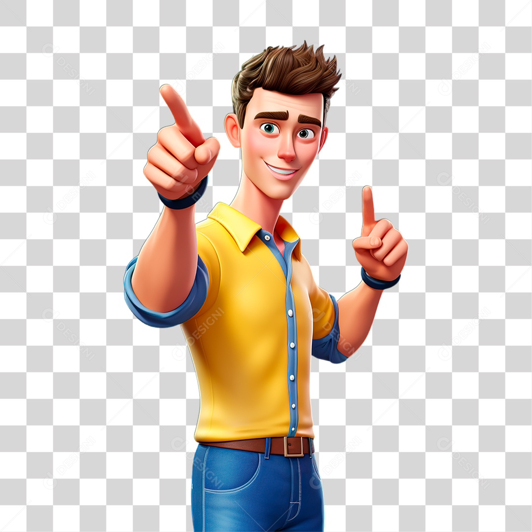 Homem Apontando Dedo PNG Transparente