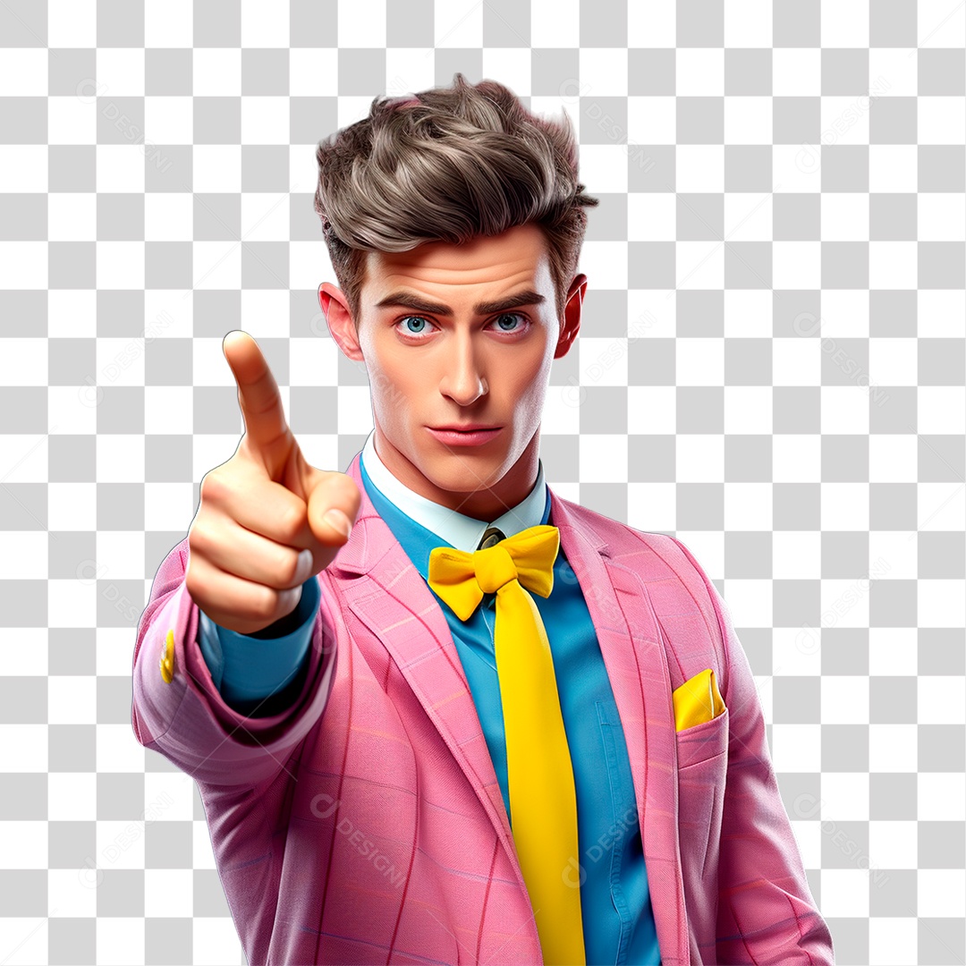 Homem Apontando Dedo PNG Transparente