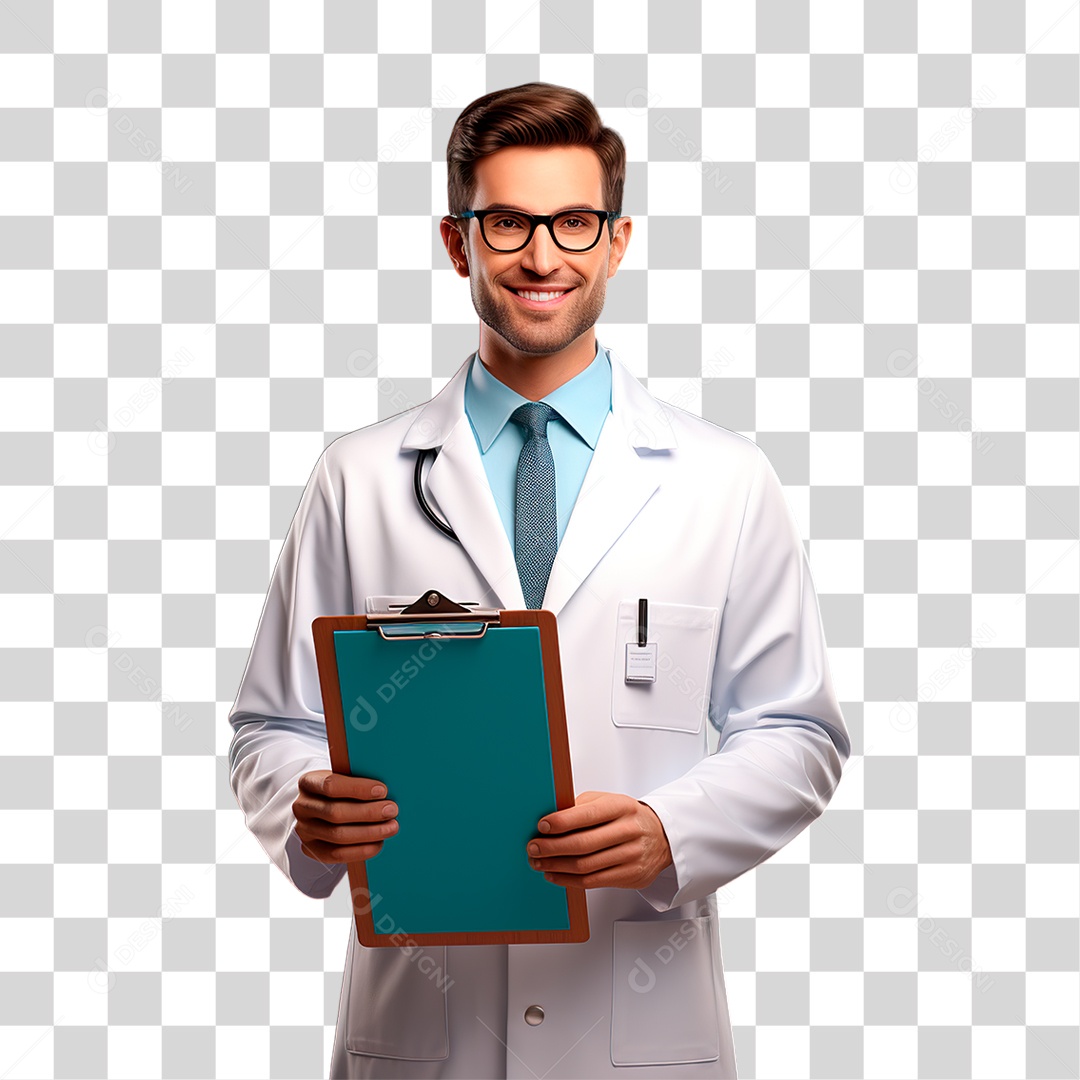 Médico Segurando Prancheta PNG Transparente