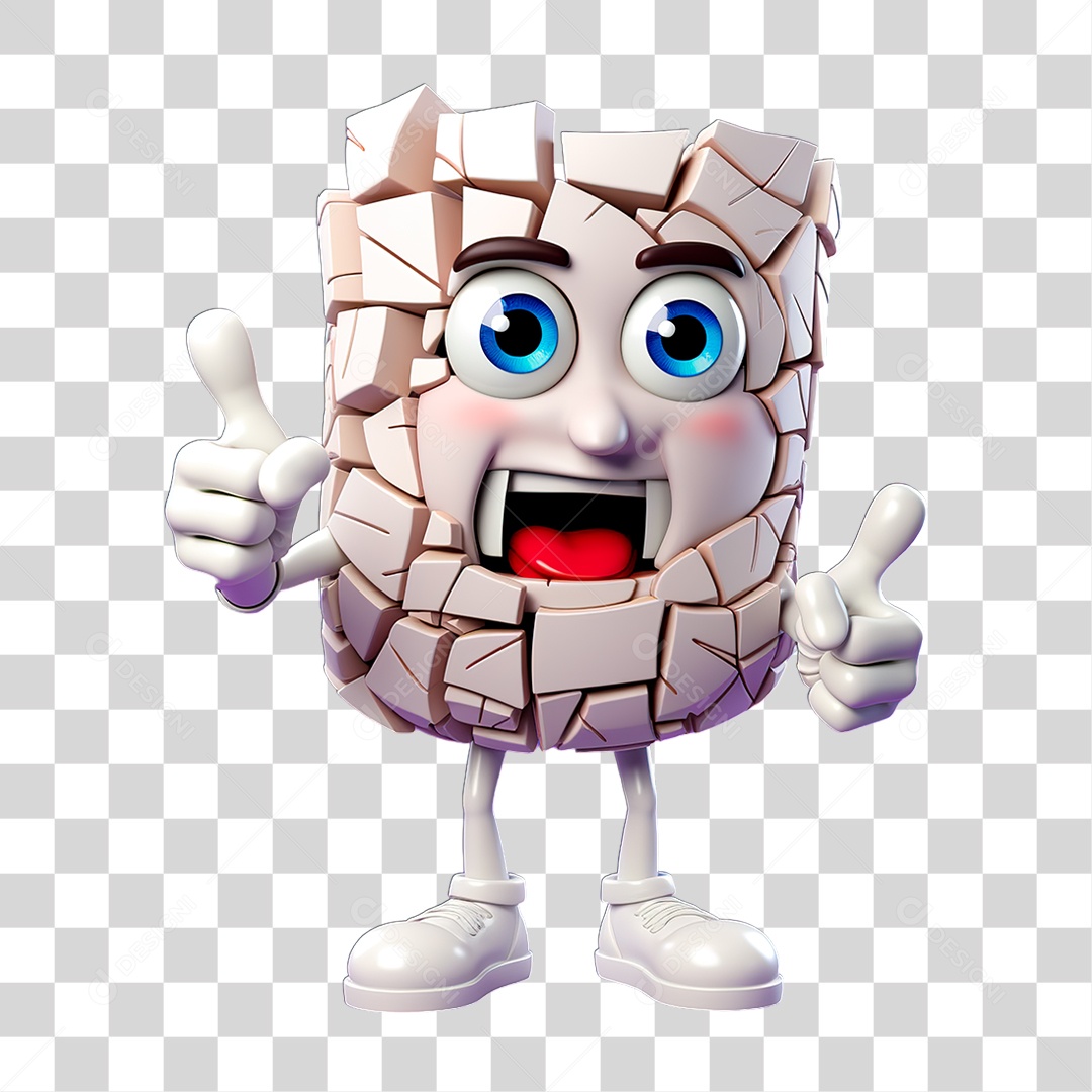 Mascote de Pedra PNG Transparente