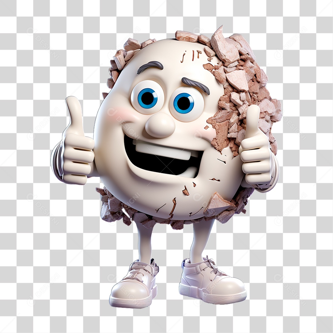 Mascote de Pedra PNG Transparente