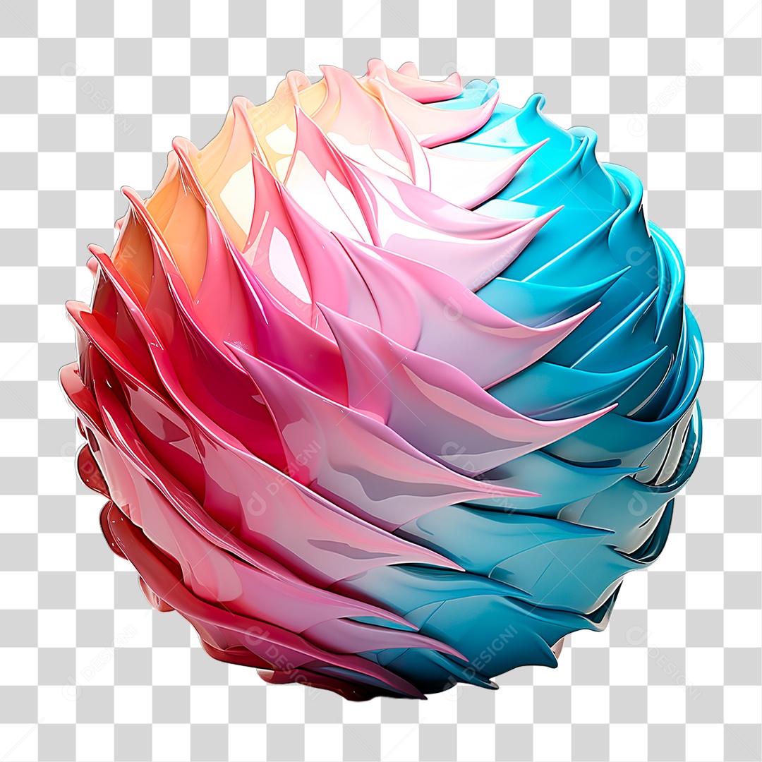 Bola Azul com Rosa PNG Transparente