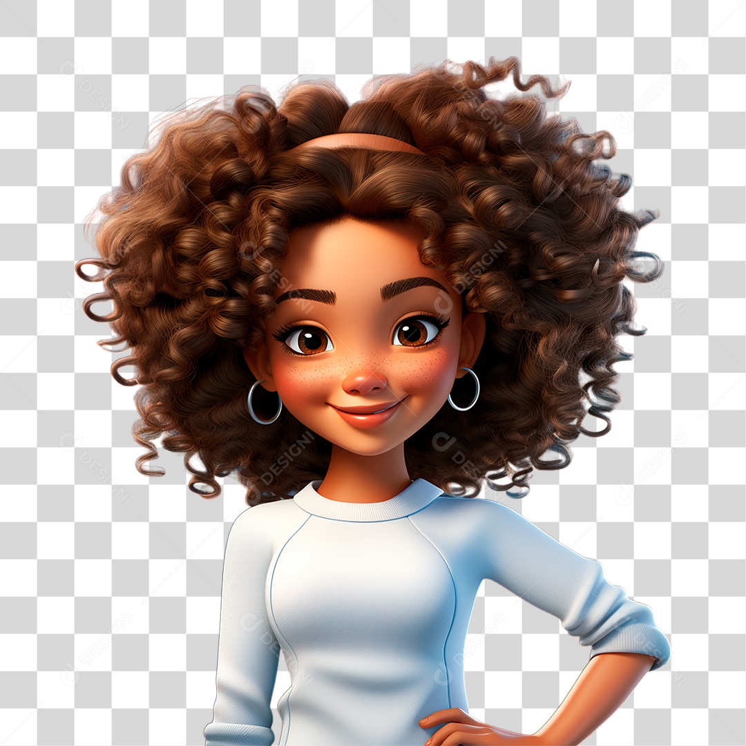 Mulher Negra Sorrindo PNG Transparente