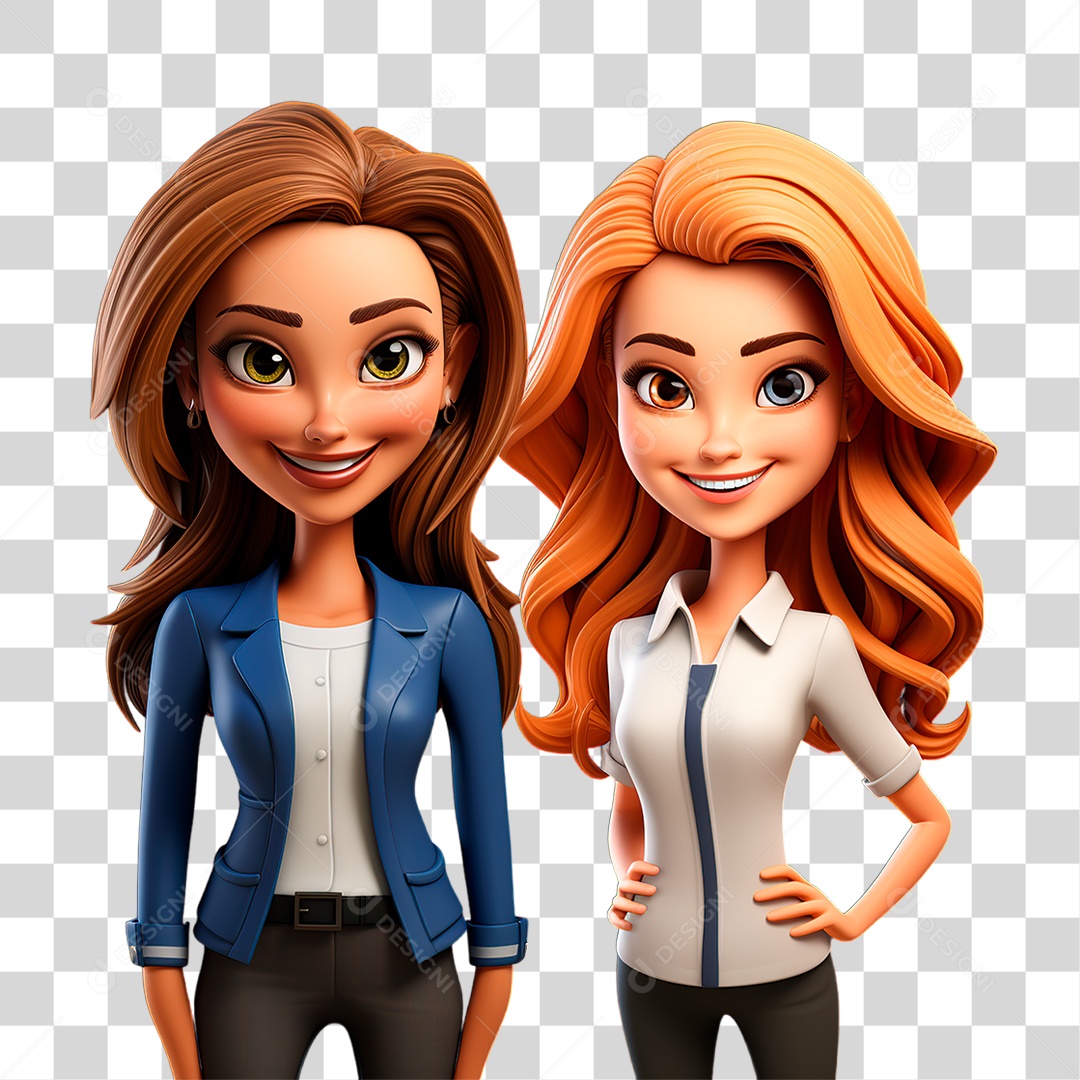 Duas Mulheres Sorrindo PNG Transparente