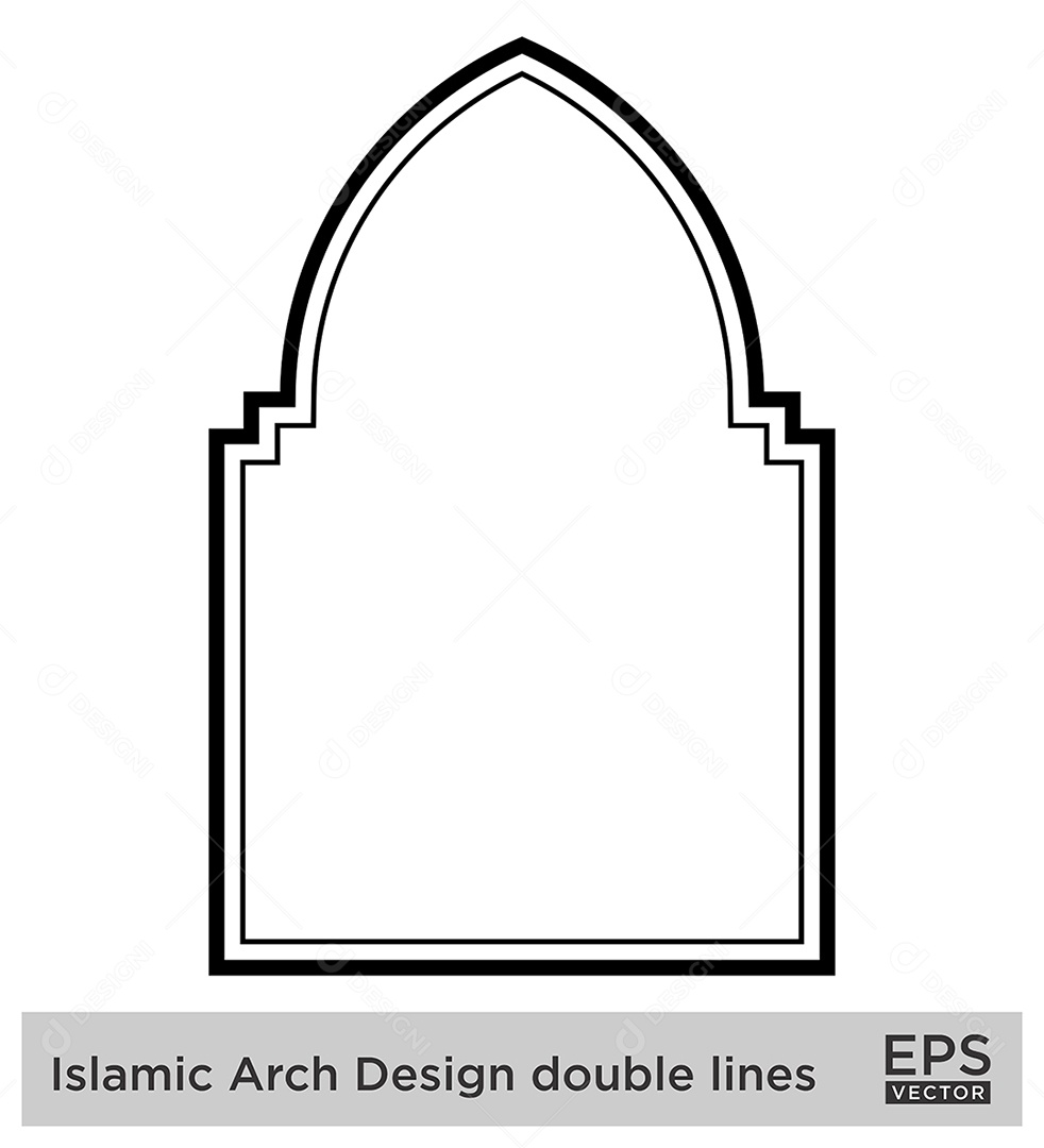 Modelo de Arco Islâmico Vetor EPS