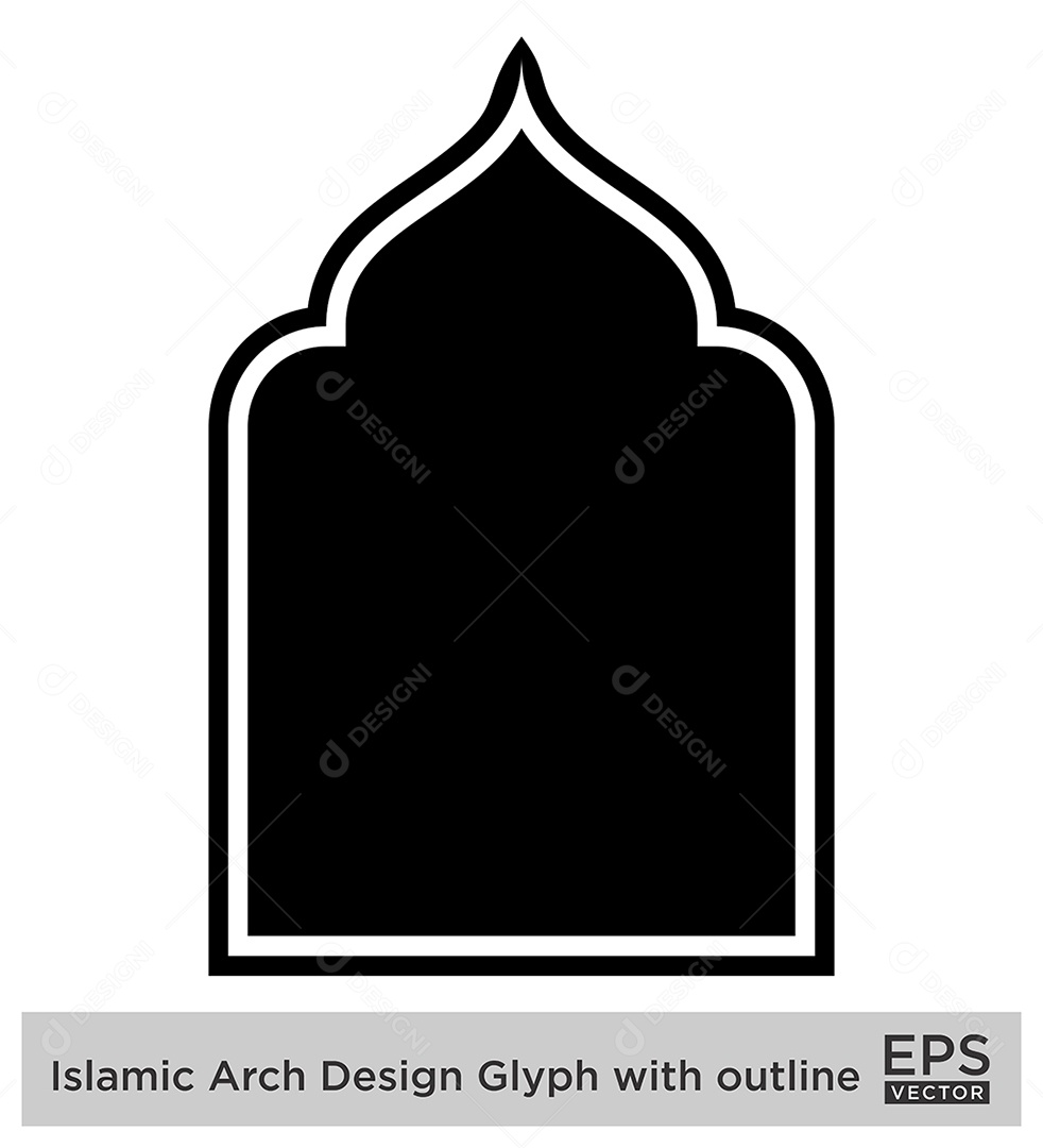 Modelo de Arco Islâmico Com Contorno Vetor EPS