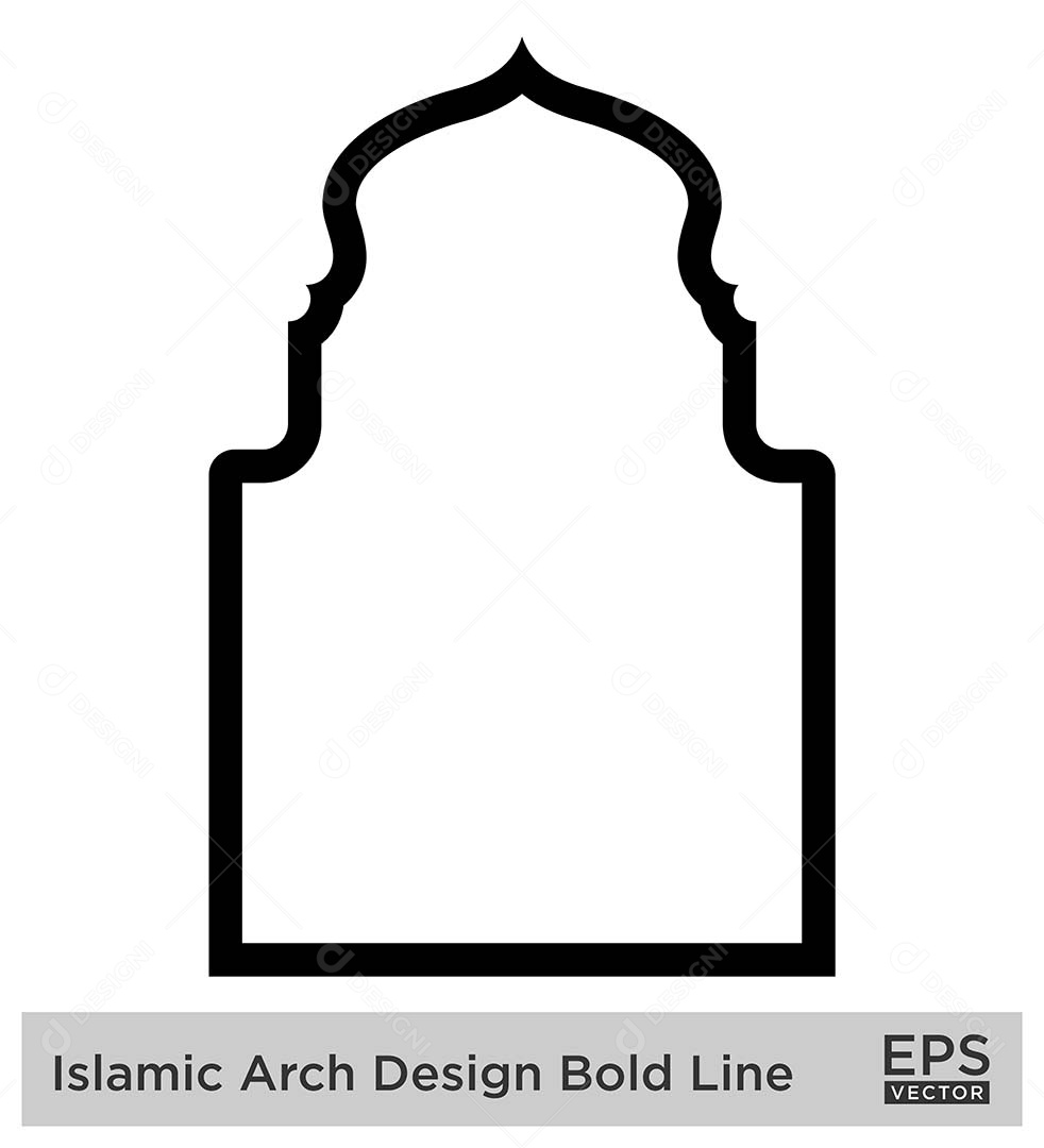 Modelo de Arco Islâmico com Contorno Vetor EPS