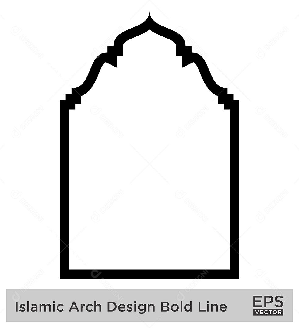 Modelo de Arco Islâmico Ilustração Vetor EPS