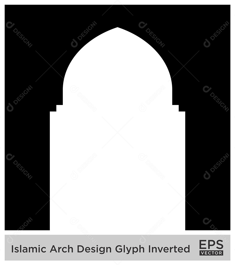 Modelo de Arco Islâmico Ilustração Vetor EPS