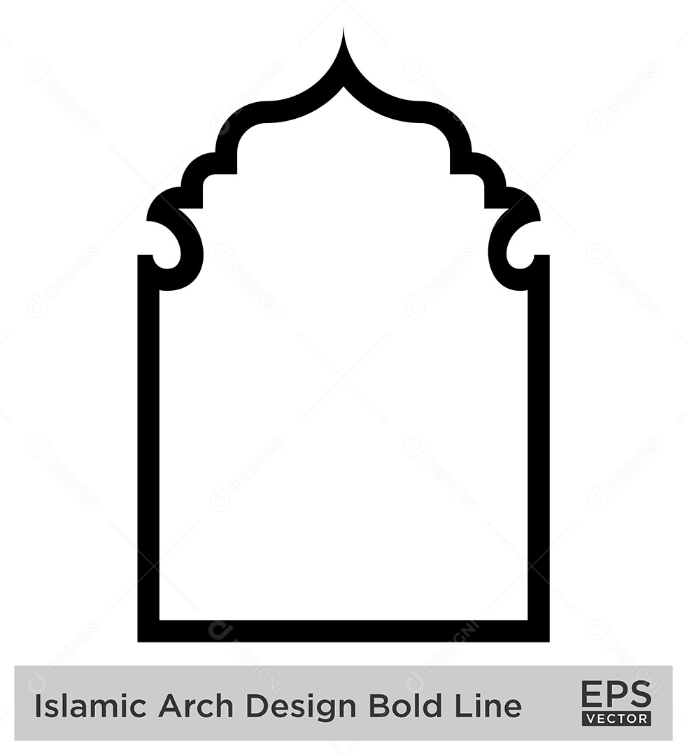 Modelo de Arco Islâmico Ilustração Vetor EPS